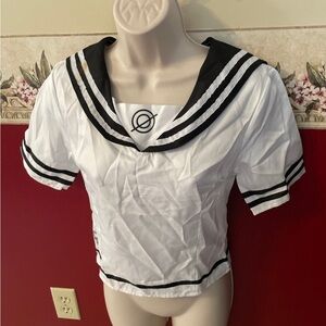 Sailor Style White and Black Top